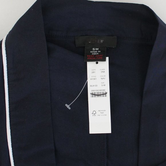 J Crew Dreamy Cotton Robe Navy - Picture 4 of 6